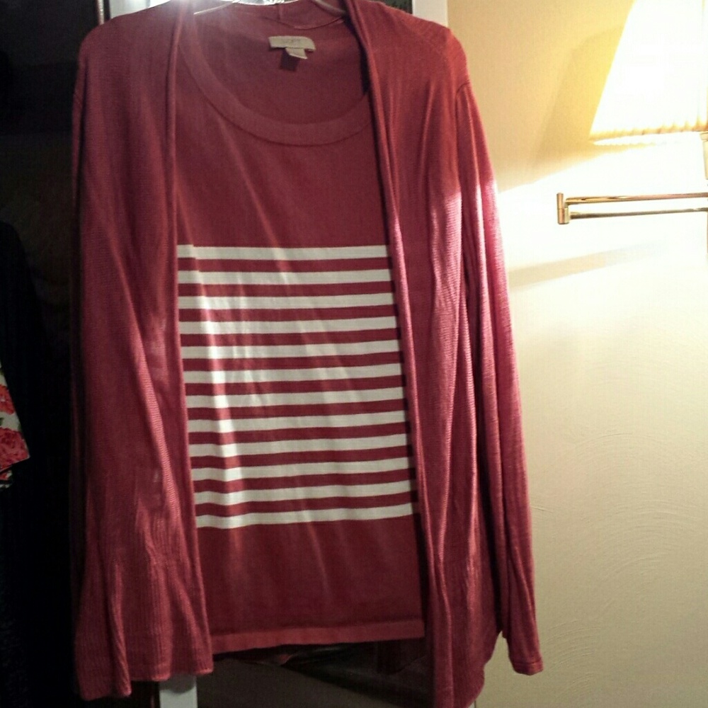 Xl LOFT mauve sweater twin set